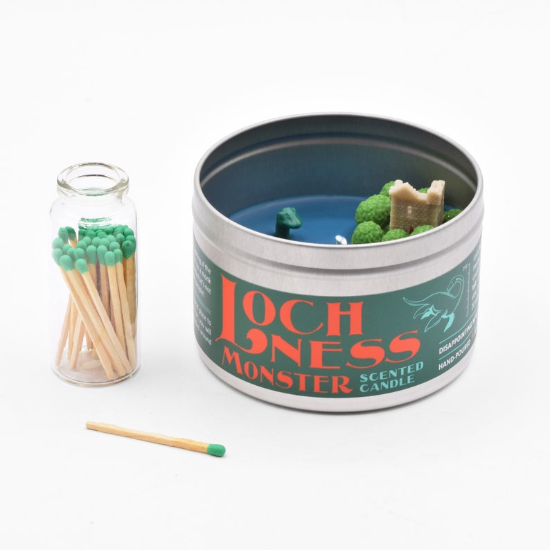 Loch Ness Monster Candle Smells like pine trees because there are lots of trees in Scotland and also maybe Nessie is a floating log image 8