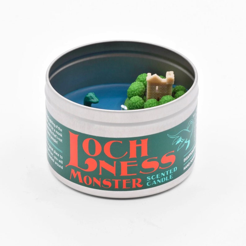 Loch Ness Monster Candle Smells like pine trees because there are lots of trees in Scotland and also maybe Nessie is a floating log image 1