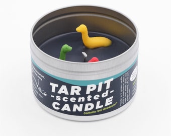 Dinosaur Tar Pit Scented Candle | Funny candle for someone who loves dinosaurs and open flame | Maybe a kid? | jk don't give candles to kids