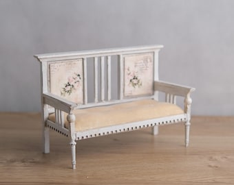 Handmade sofa miniature 1/6 scale ideal for Blythe