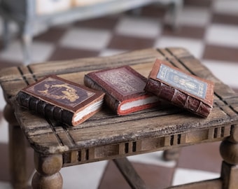 Handmade Old Books set 3 pieces 1:6 scale ideal for Blythe