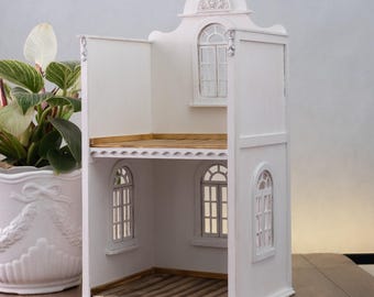 Casa delle bambole fatta a mano in scala 1/12