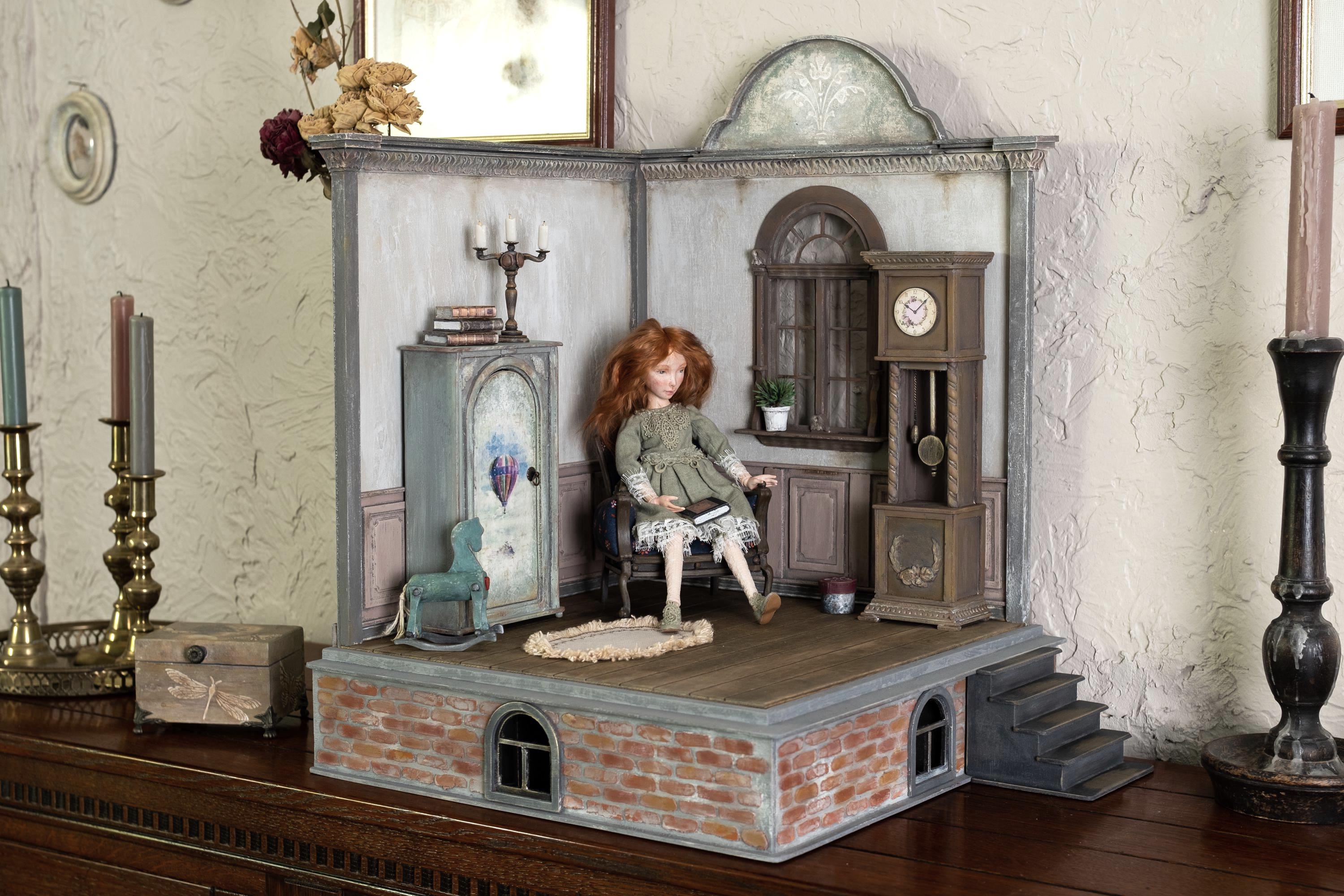 ミニチュア家具 5段収納棚 Vintageドール用ブライス1⁄6サイズ1⁄