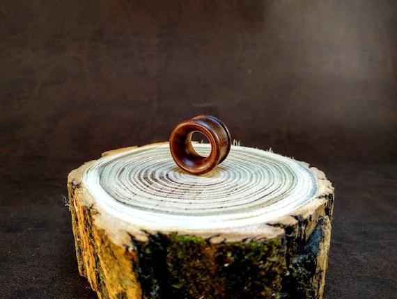 1 Pair Light Brown Verawood Single Flare Natural Organic Wood Ear Gauges Plugs 06mm