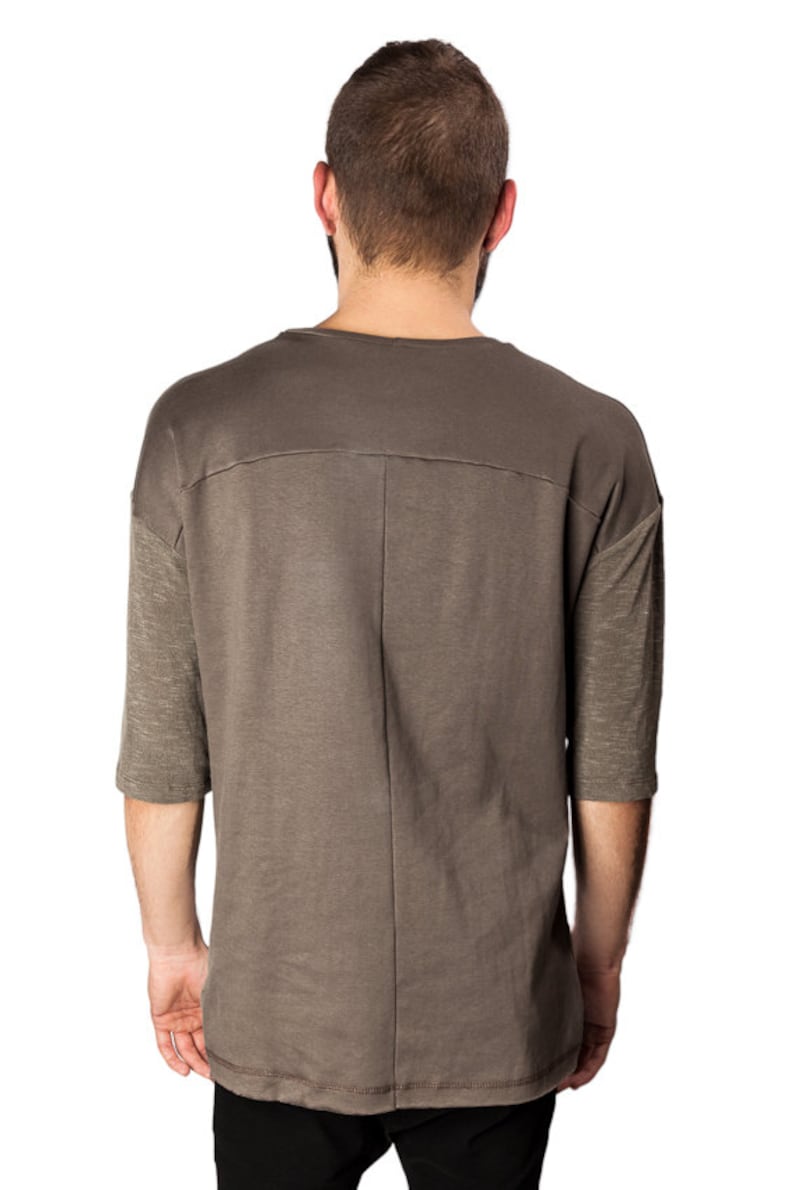 Men olive Shirt Mid Sleeves Shirt Olive Shirt Summer Shirt Etsy