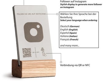 Folge uns auf Instagram NFC Aufsteller | Mehr Follower gewinnen | vorprogrammiert auf Ihren Instagram Account (weiß Folge uns auf Instagram NFC Aufsteller | Mehr Follower gewinnen | vorprogrammiert auf Ihren Instagram Account (weiß