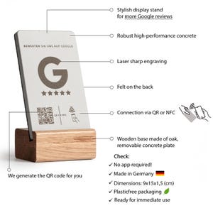 Podstawka NFC z recenzjami Google i kodem QR, wyświetlacz recenzji Google, stół, lada, znak recenzji Google, wyświetlacz kodu QR recenzji Google zdjęcie 9