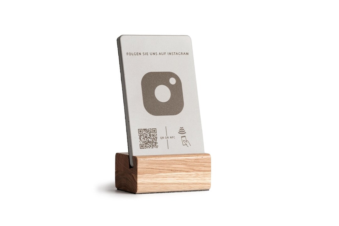 Instagram NFC Aufsteller mit QR-Code, Folgen Sie uns auf Instagram