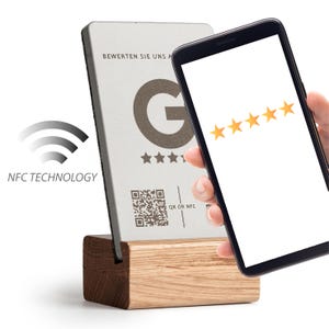 Podstawka NFC z recenzjami Google i kodem QR, wyświetlacz recenzji Google, stół, lada, znak recenzji Google, wyświetlacz kodu QR recenzji Google zdjęcie 8