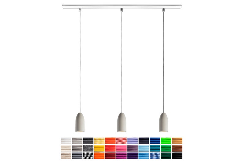 Pendant lamp concrete light edition, textile cable, ceiling track aluminum, GU10 Philips LED dimmable, pendant lamp dining table image 1