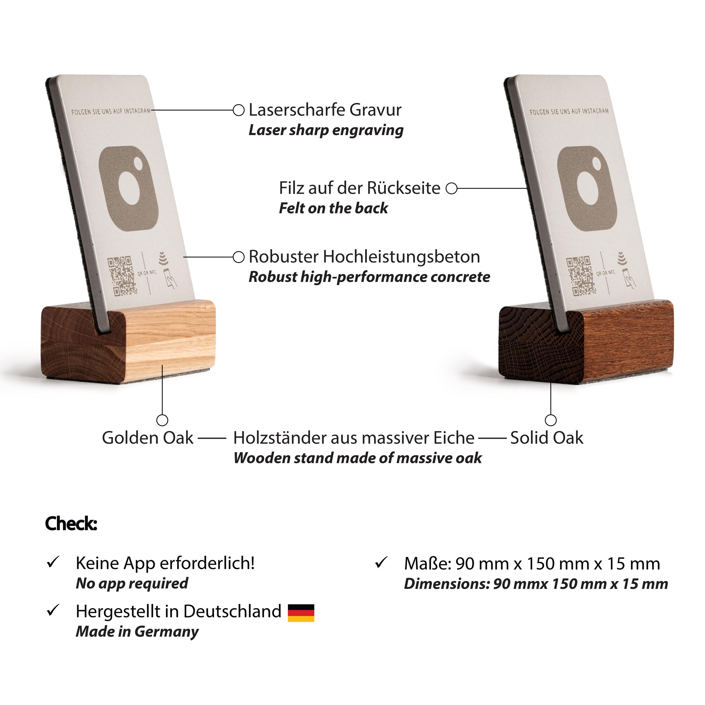 Instagram-Follower Karte Mit QR-Code & NFC – 6x6 Cm, Selbstklebend, Für Ladentheke & Co.