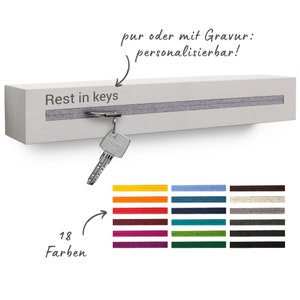 Key board made of concrete with felt inlay, made in Germany, key board, key bar with shelf, key holder, key tray