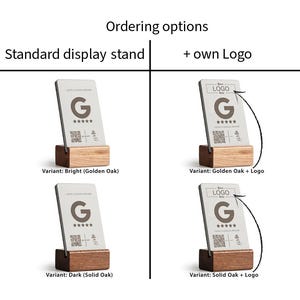 Podstawka NFC z recenzjami Google i kodem QR, wyświetlacz recenzji Google, stół, lada, znak recenzji Google, wyświetlacz kodu QR recenzji Google zdjęcie 2