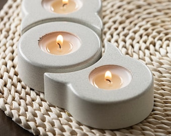 Tealight holder concrete | candle holder handmade | table decoration simple & stylish | guest gift idea | birthday train minimalist