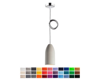 Lampe à suspension "light edition" avec câble textile de 2,0 mètres (incl. Philips LED dimmable), made in Germany, lampe 100% béton