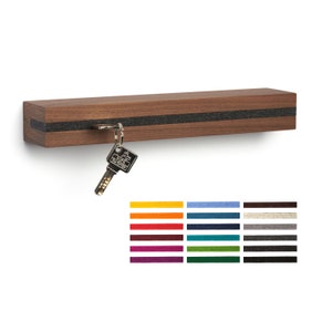 Key board wood made of walnut with felt insert, made in Germany, key bar with shelf, key holder, key board, solid wood