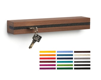 Key board wood made of walnut with felt insert, made in Germany, key bar with shelf, key holder, key board, solid wood
