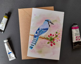 Blue Jay Greetings Card/Postcard Watercolour Print