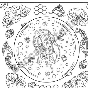 Flora and Fauna Mandala Coloring Page