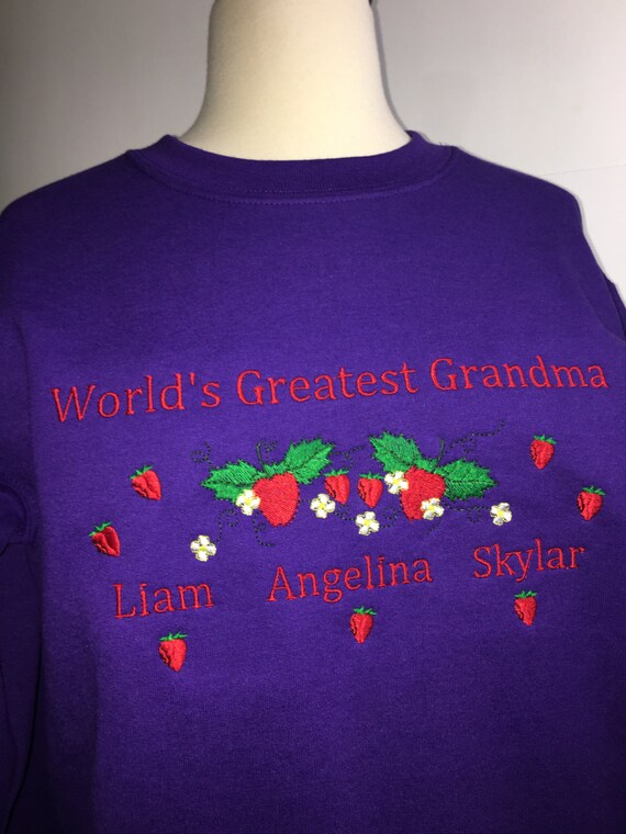 personalized grandma sweatshirts embroidered