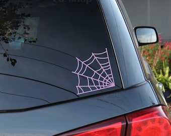 Spider Web Decal | Waterproof Matte Vinyl | Halloween Decals For Car | Goth Car Decal | Goth Car Accessories | Halloween Car Accessories