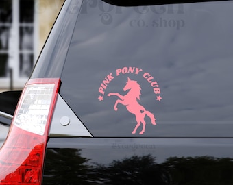 Pink Pony Club Decal | Chappell Roan Decal | Pink Unicorn Pony Horse Decal | Car Window, Laptop Vinyl Waterproof Decal | Girly Car Decal