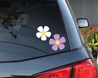 Retro Block Flower Decal | Car Window Decal | Daisy Vintage Retro Decal |