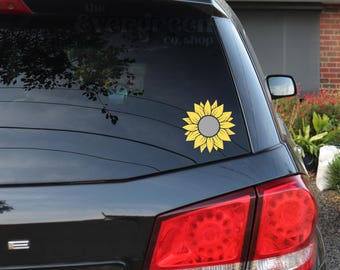 Sunflower Decal | Laptop, Water Bottle, Window Decal | Sunflower Car Decal | Sunflower Gift | Sunflower Lover Gift | Cute Car Decal