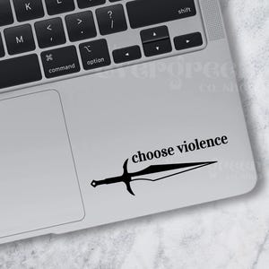 Elige la violencia CUARTA ALA Llama de hierro Tormenta de ónix Merchandising / Calcomanía Booktok Bookish / Calcomanía para coche Violet Sorrengail Xaden Riorson Naranjas y daga imagen 2