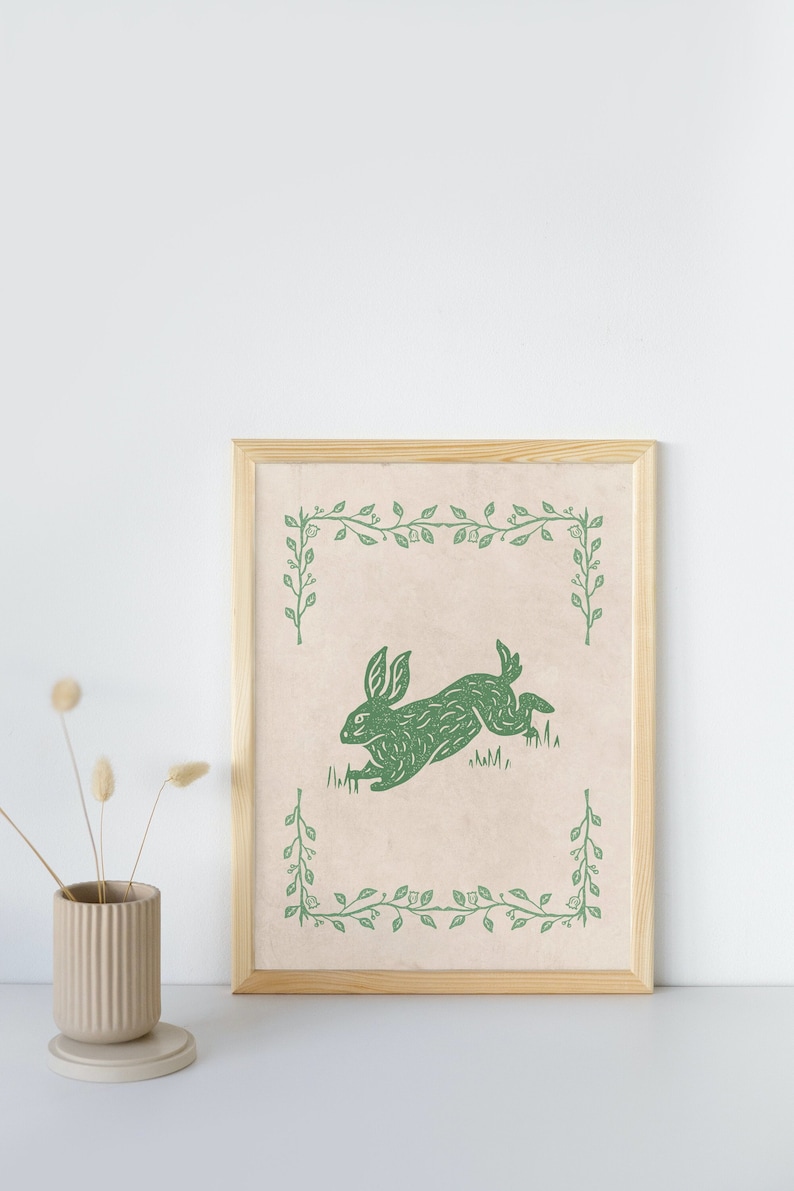 Vintage Nursery Art | Rabbit Digital Download Art Print | Cottage Core ...