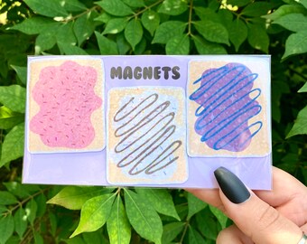 Pop Tart Fridge Magnets, Set of 3 | Food Magnets | Kitchen Decor, Quirky Kitschy Maximalist Design