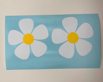 Discounted: Oops! Retro Block Flower Vinyl Decal (2 piece)