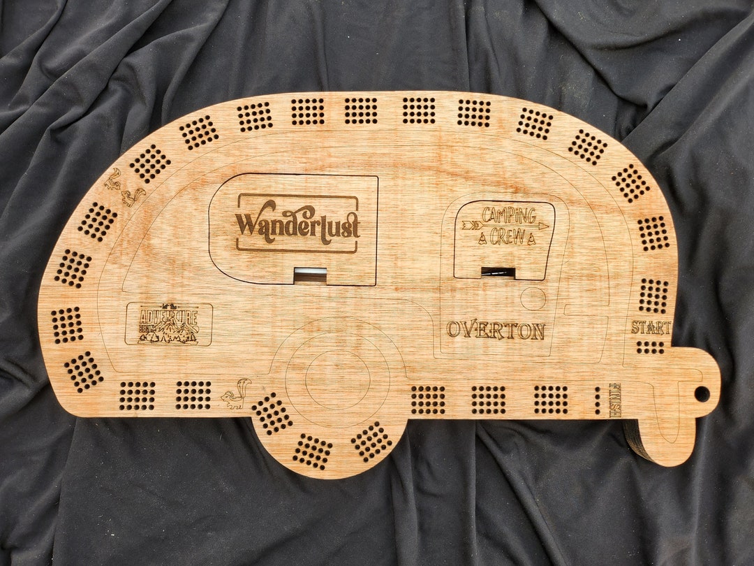Camper Cribbage Board Svg, Laser Cut File, 5.0 Mm, Laser, .25, 1/4, RV