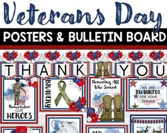 Veterans Day Bulletin Board & Posters Veterans Day Classroom Decor