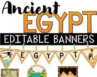 Ancient Egypt Banners Printable Egyptian History Classroom Decor Editable