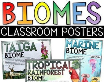 Biomes Posters | Biomes | Science Classroom Decor Taiga Deciduous Forest