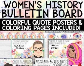 Women's History Month Bulletin Board Posters - Coloring Pages Activity