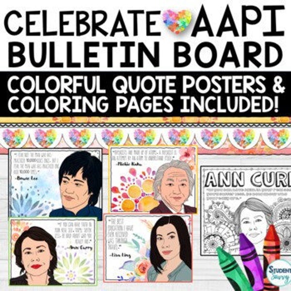 AAPI Heritage Month Bulletin Board Posters - Coloring Pages Activities