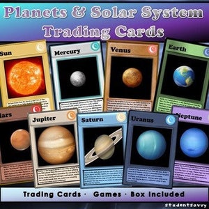 Juegos de Cartas Coleccionables de Actividades del Sistema Solar y Planetas