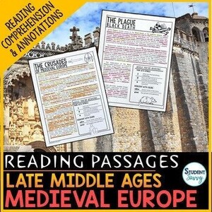Late Middle Ages Medieval Europe Reading Passages - Questions - Annotations
