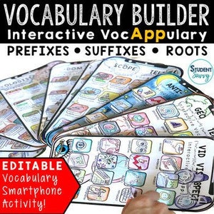 Vocabulary Activities - Interactive VocAPPulary™ (Prefixes and Suffixes, Root)
