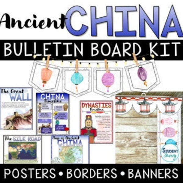 Ancient China Bulletin Board Kit - China Posters - Borders - Banners