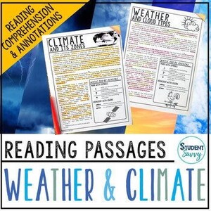 Weather Reading Passages - Questions - Annotations | Weather & Climate
