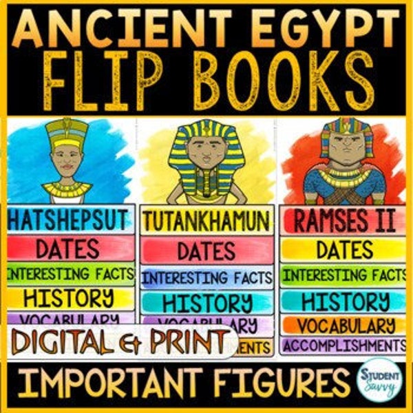 Ancient Egypt Projects Hatshepsut Tutankhamun, Ramses II, Thutmose III Flip Book