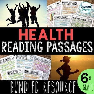 Health Reading Comprehension Passages | Middle School | Upper Elementary Bundle