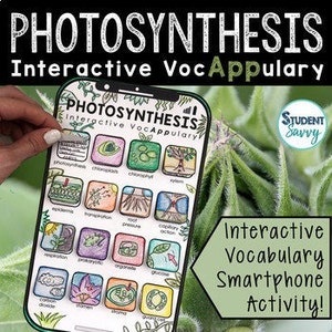 Photosynthesis Interactive VocAPPulary - Vocabulary App Activity