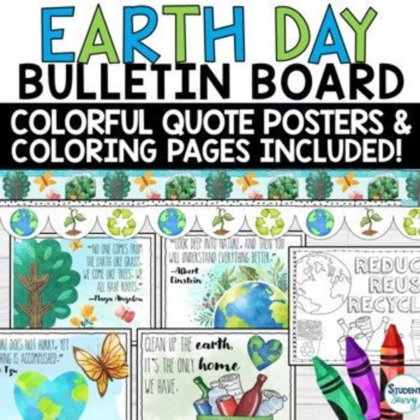 Earth Day Bulletin Board Posters - Coloring Pages Activities April Spring