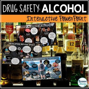 May include: A PowerPoint presentation about alcohol safety. The presentation includes information about the physical effects of alcohol, developing refusal skills, and positive alternatives to drinking.
