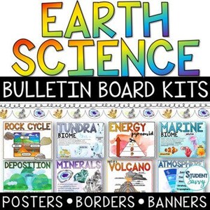 Kits de tablones de anuncios de Ciencias de la Tierra - Pósteres científicos - Pancartas de fronteras - 50 % de descuento