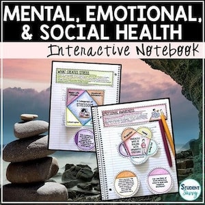 Mental Health Awareness Month Activities Interactive Notebook Check In Stress